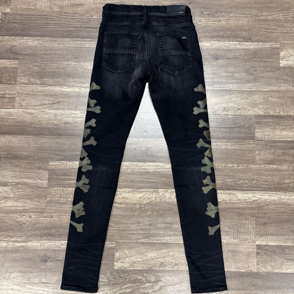 Amiri Jean black crossbone logo