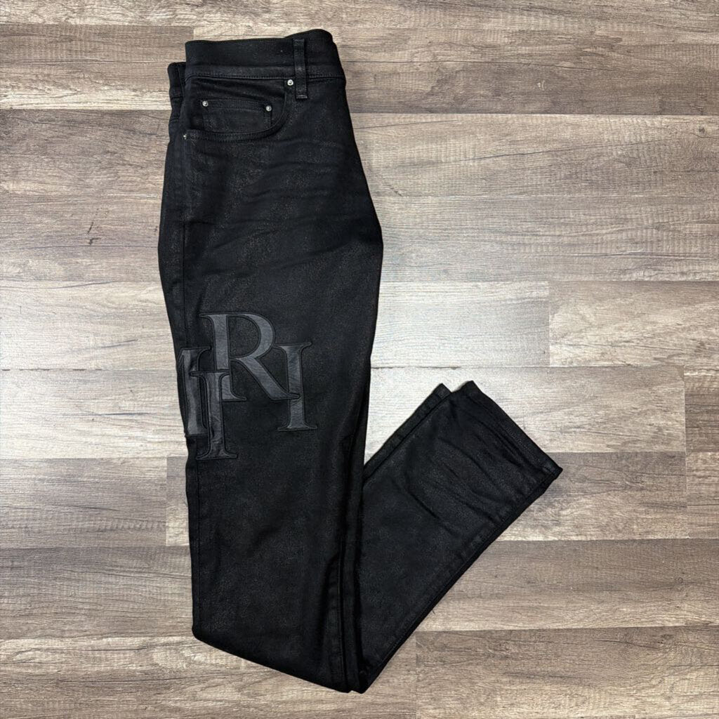 Amiri Jean Triple Black Oblique Logo