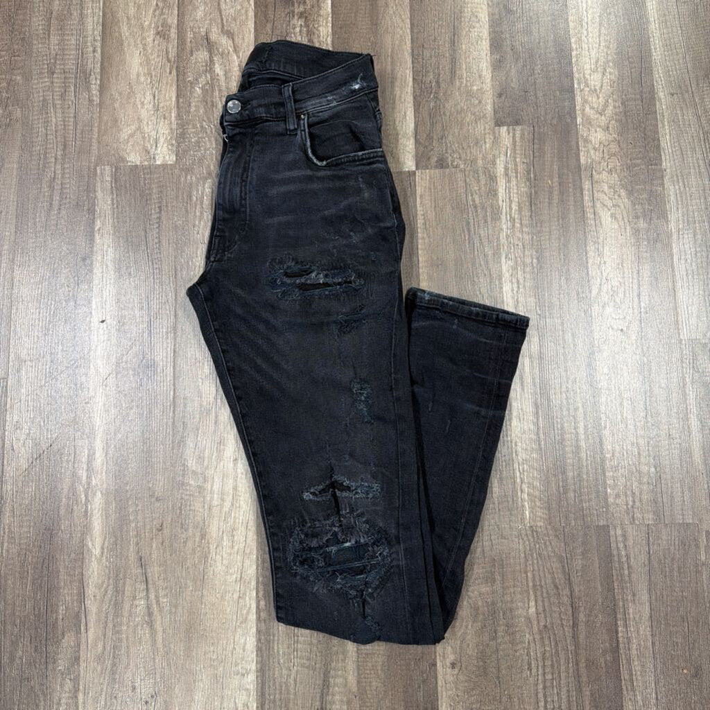 Amiri Jean MX1 Black Wash Distressed