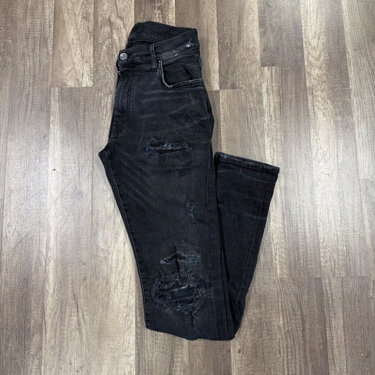 Amiri Jean MX1 Black Wash Distressed