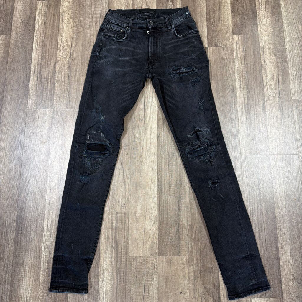 Amiri Jean MX1 Black Wash Distressed