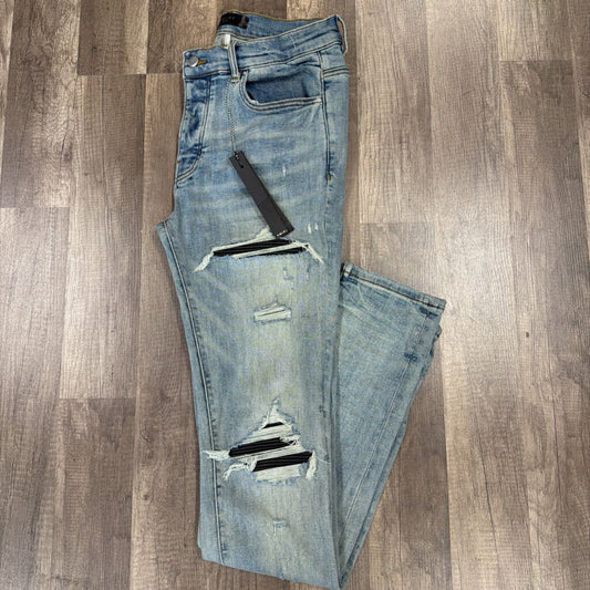 Amiri Jean Mx1 Medium Sand Wash Black Patch