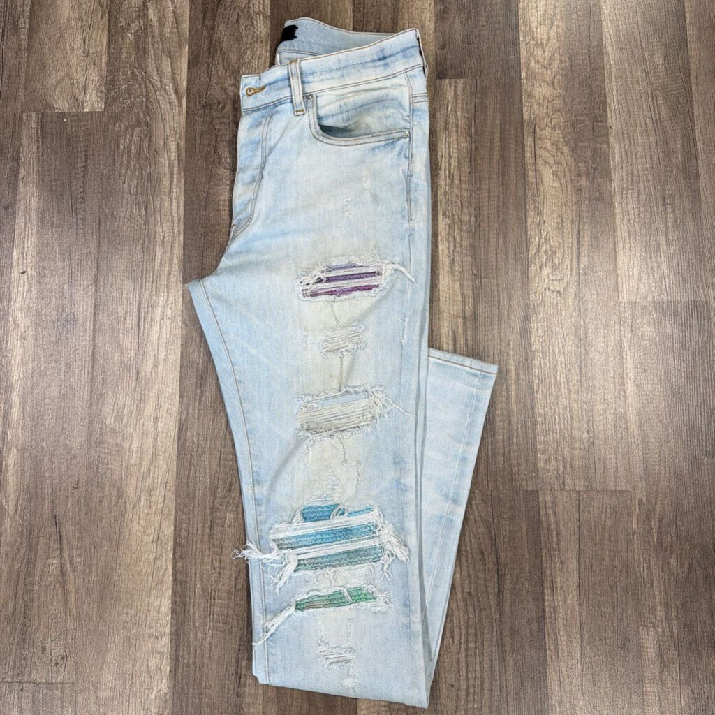 Amiri Jean Mx1 Light Wash Tie Dye