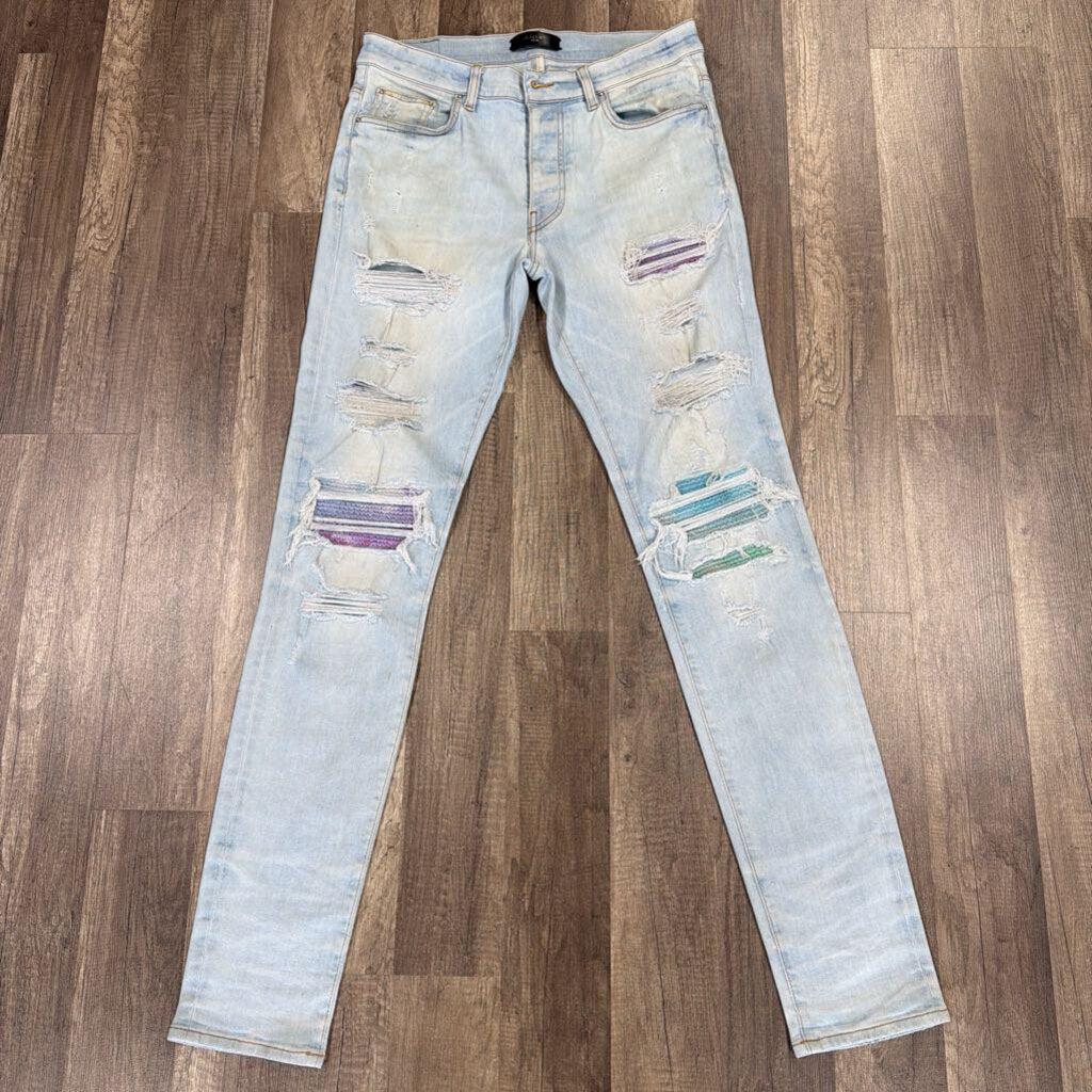 Amiri Jean Mx1 Light Wash Tie Dye