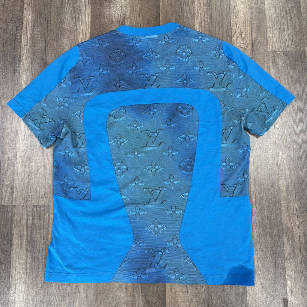 Louis Vuitton LV 2054 Intarsia Blue T-shirt