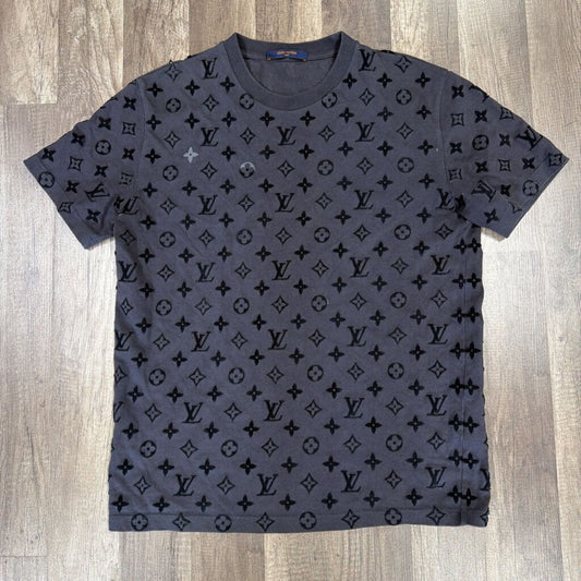 Louis Vuitton LV Velvet Monogram T-shirt Grey Black