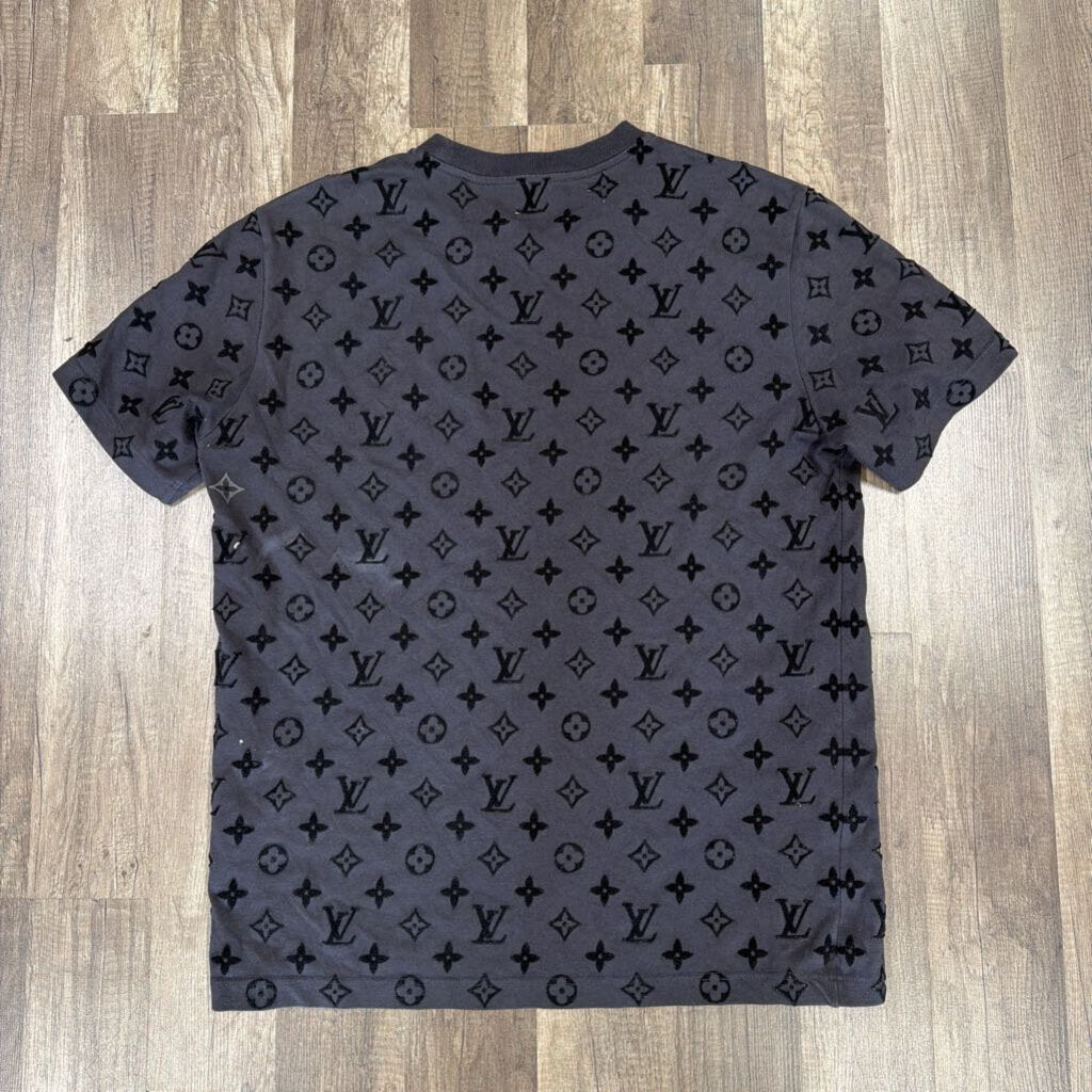 Louis Vuitton LV Velvet Monogram T-shirt Grey Black