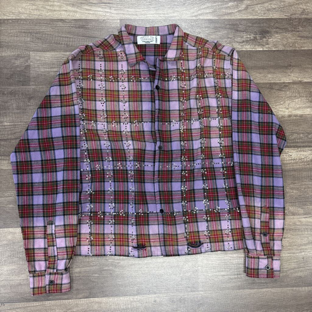 Vale Rhinestone Purple Flannel