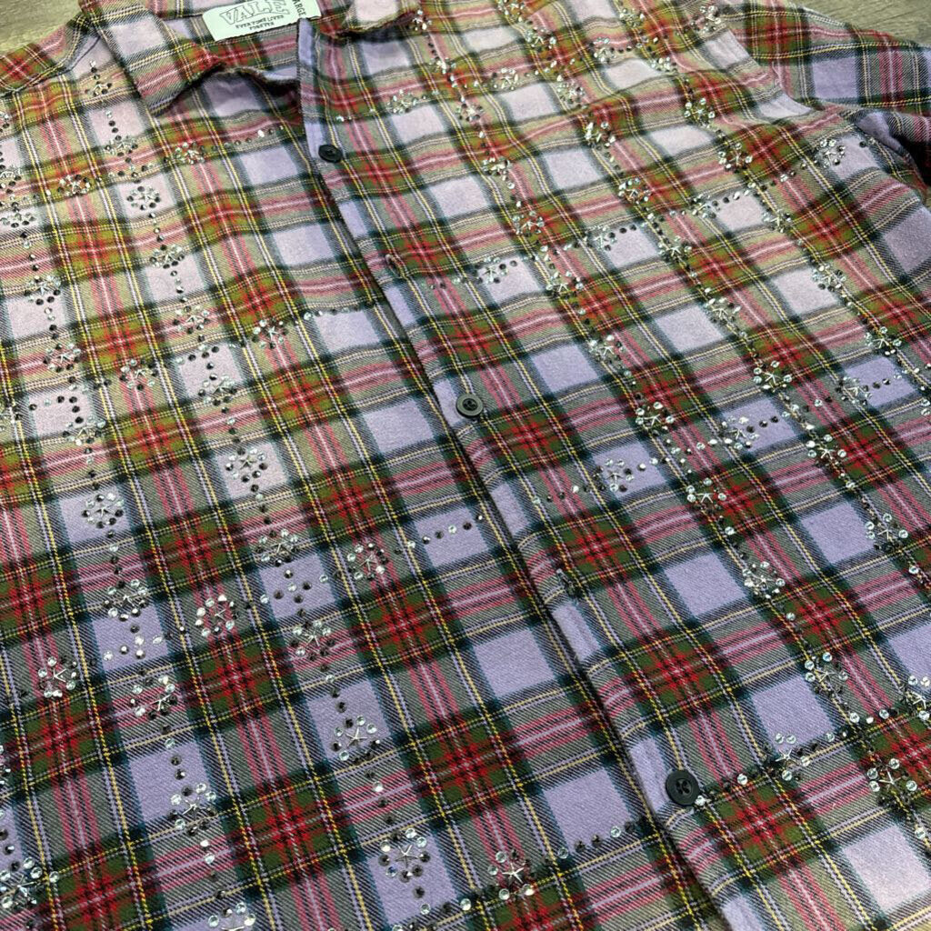 Vale Rhinestone Purple Flannel