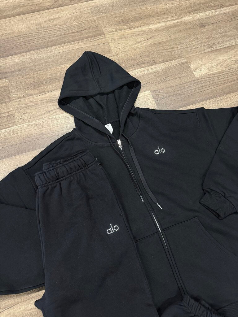 Alo Zip Up Set Black
