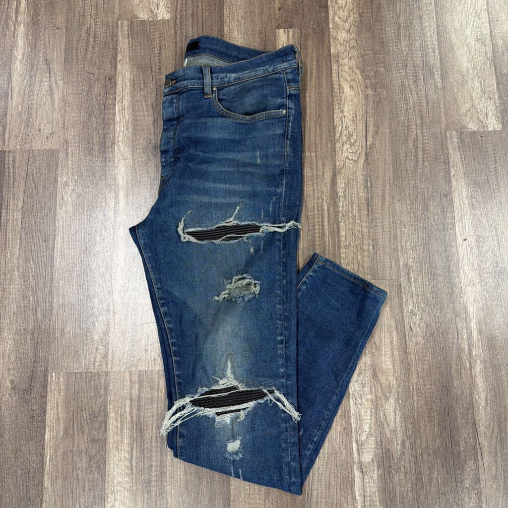 Amiri MX-1 Jeans Blue Black Patch