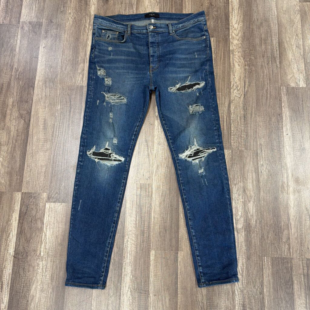 Amiri MX-1 Jeans Blue Black Patch