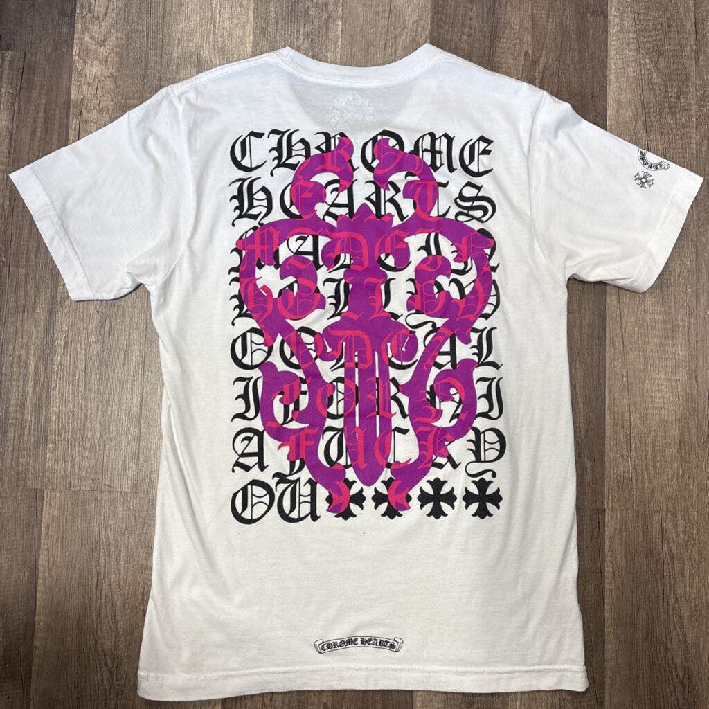 Chrome Hearts shirt white eye chart purple dagger