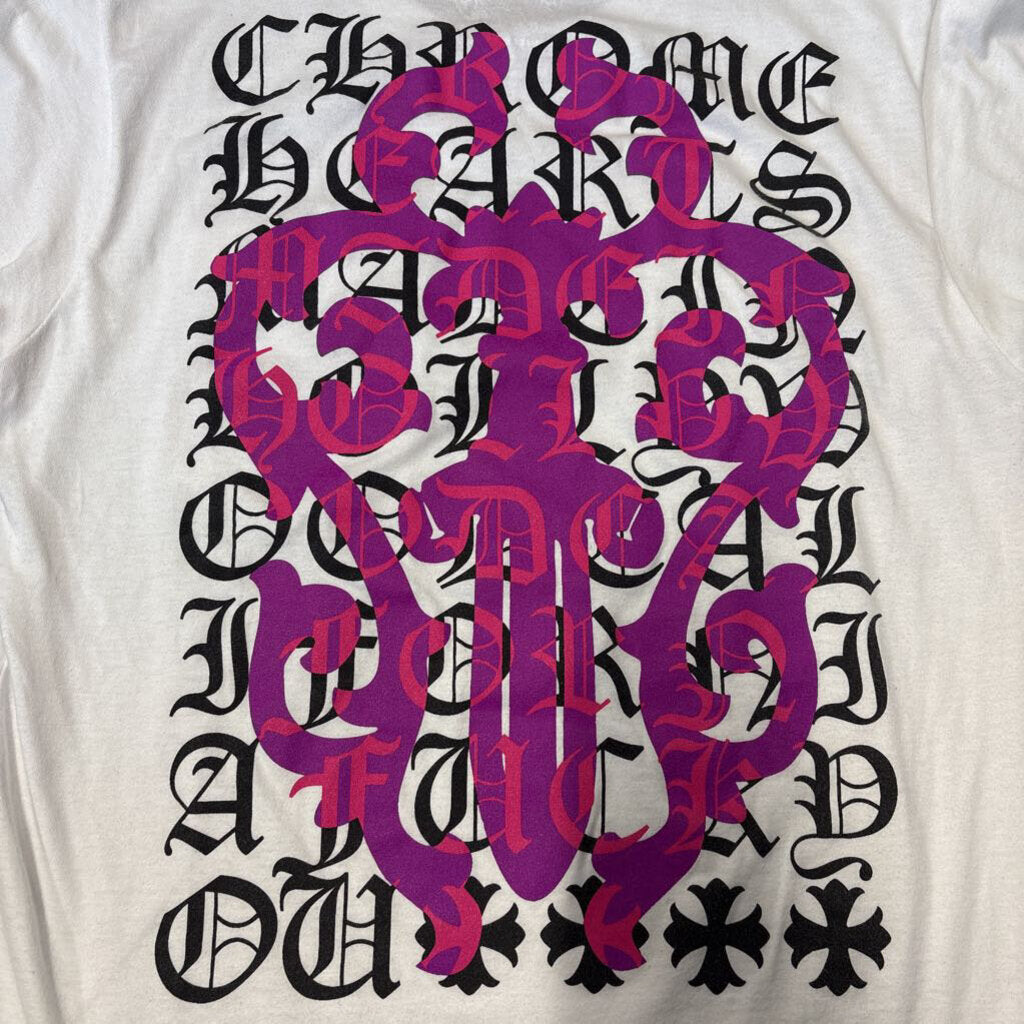 Chrome Hearts shirt white eye chart purple dagger