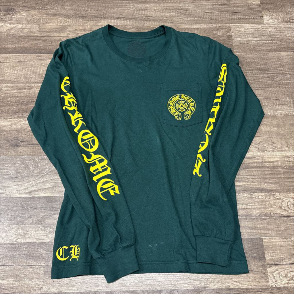 Chrome Hearts long sleeve shirt green yellow horseshoe