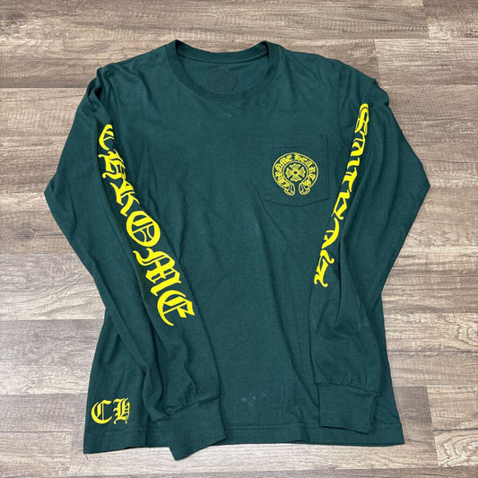 Chrome Hearts long sleeve shirt green yellow horseshoe
