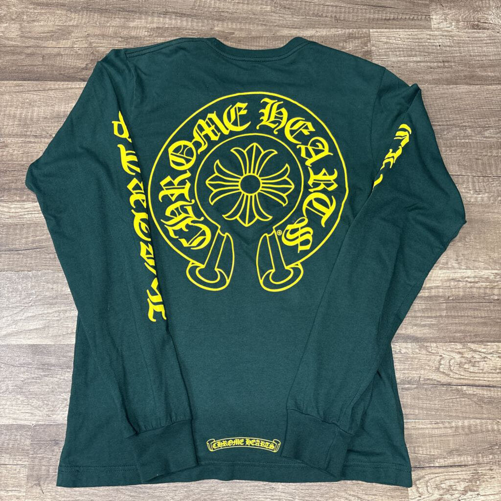 Chrome Hearts long sleeve shirt green yellow horseshoe