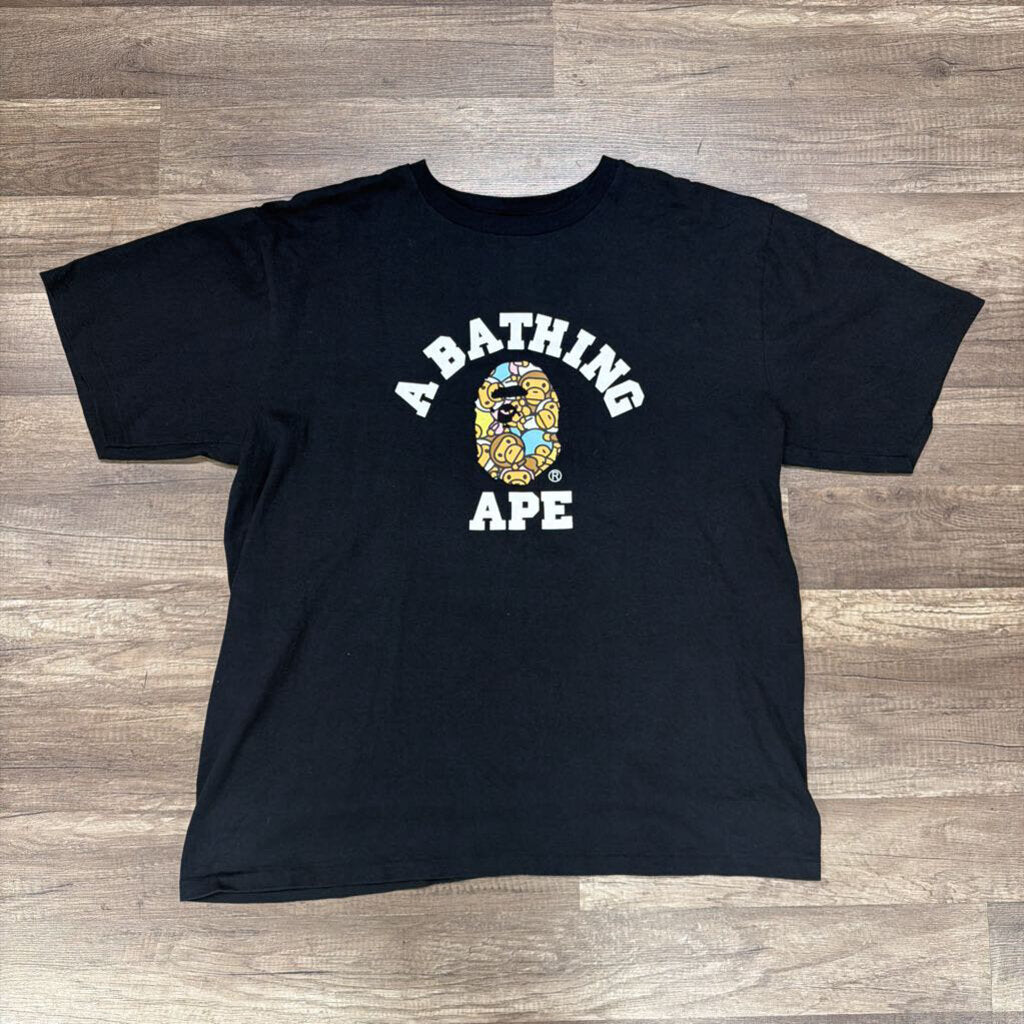 Bape shirt black a bathing ape baby milo logo
