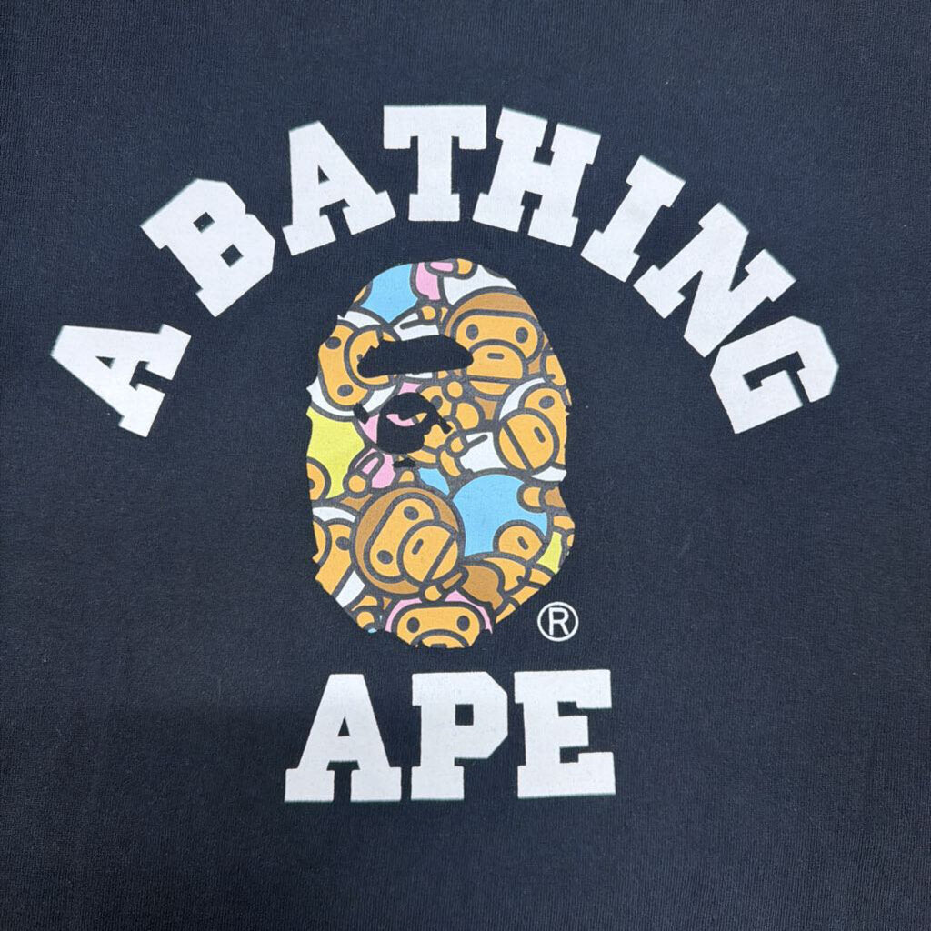Bape shirt black a bathing ape baby milo logo