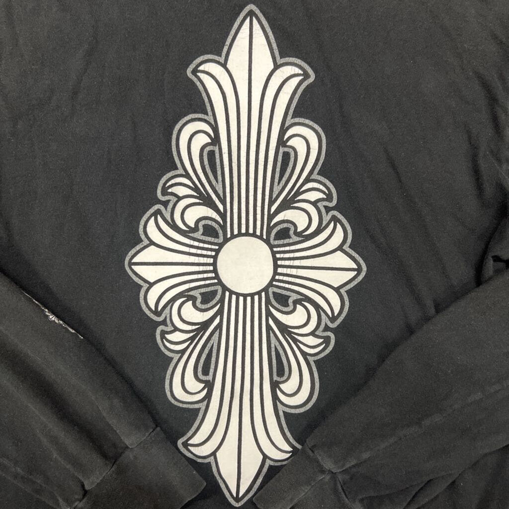 Chrome hearts shirt long sleeve black floral cross