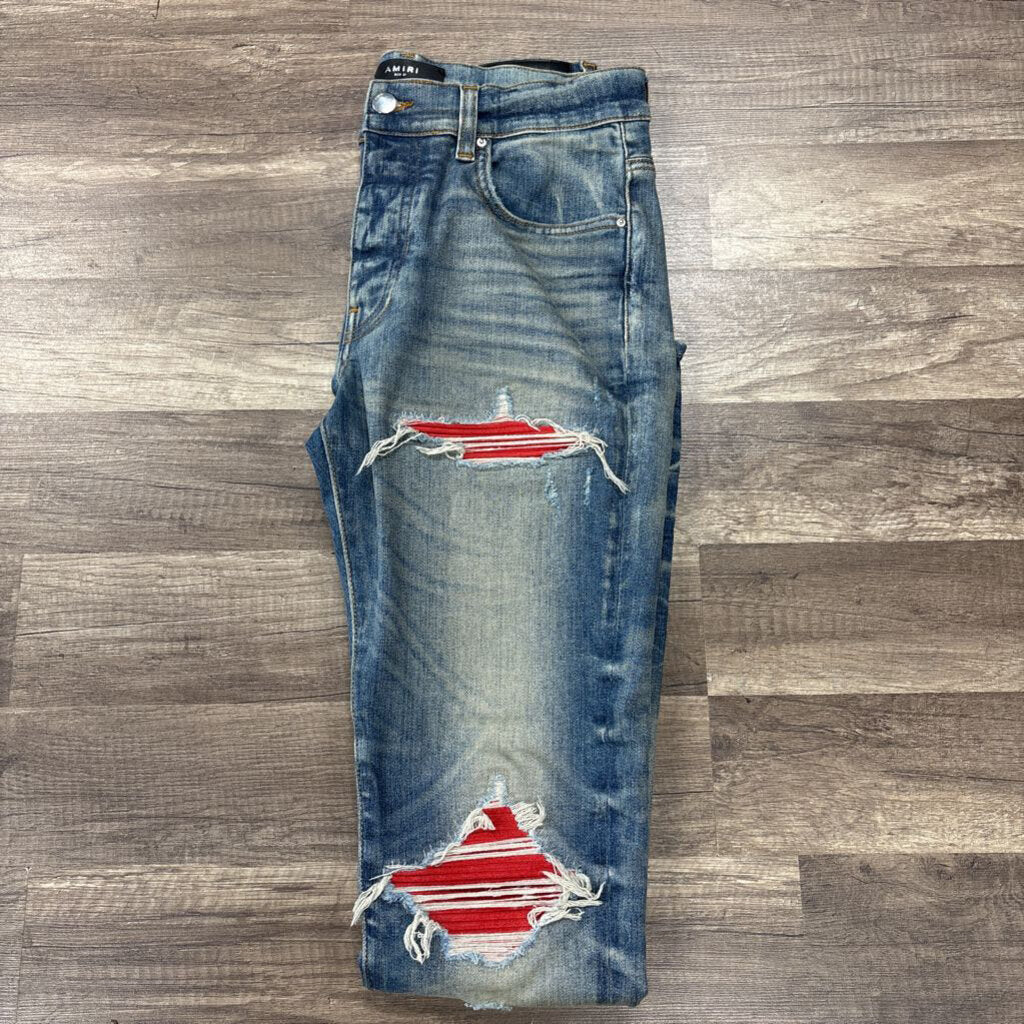 Amiri Jean Red Oblique Logo