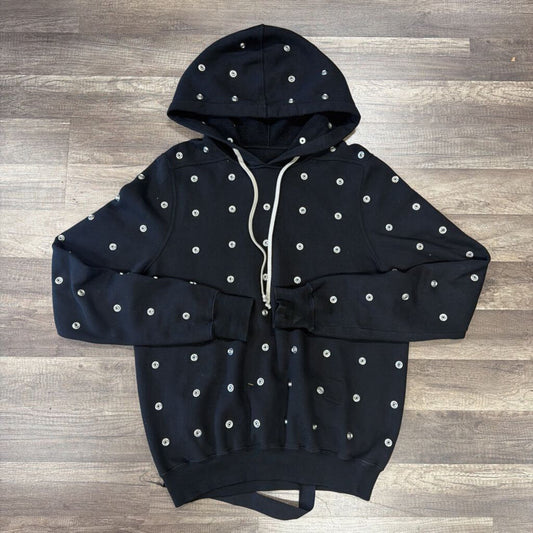 Rick Owen Jumbo Gimp Button Hoodie
