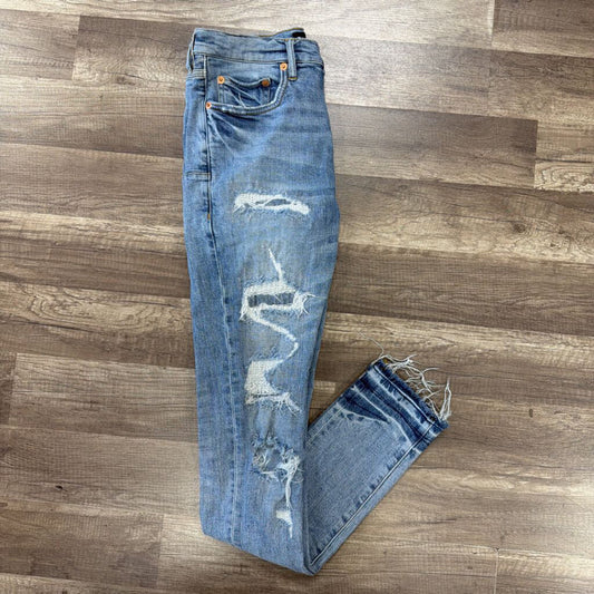 Purple Jean Distressed Light Blue