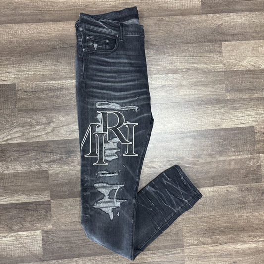Amiri Jean Grey Oblique Patch