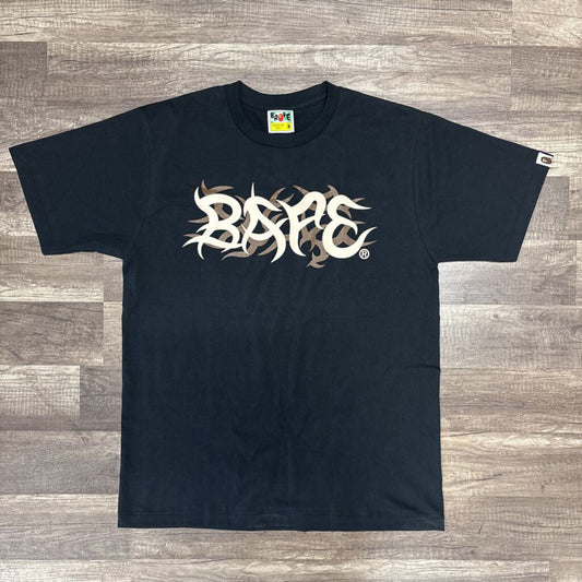 Bape shirt brown logo black