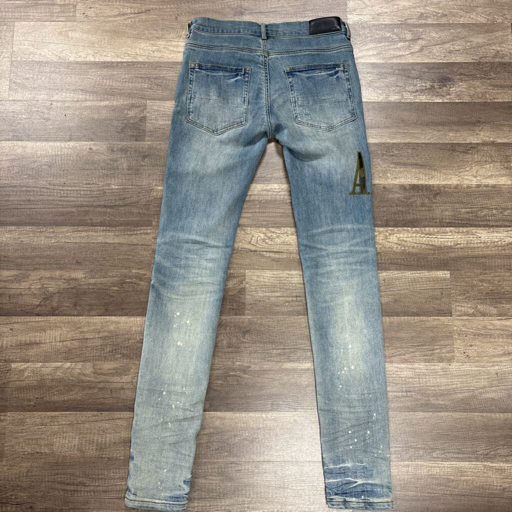 Amiri Jean Green Patch Logo