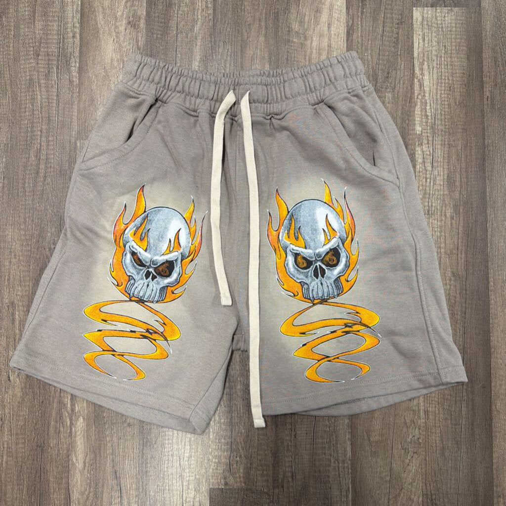 Saints Skull Shorts Beige