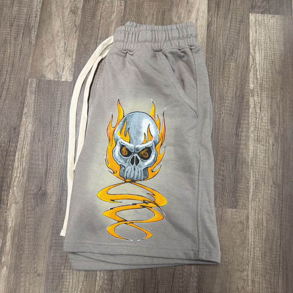 Saints Skull Shorts Beige
