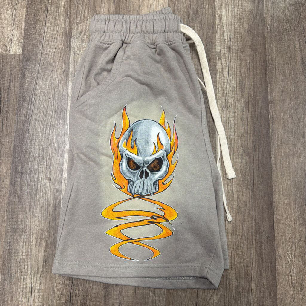 Saints Skull Shorts Beige