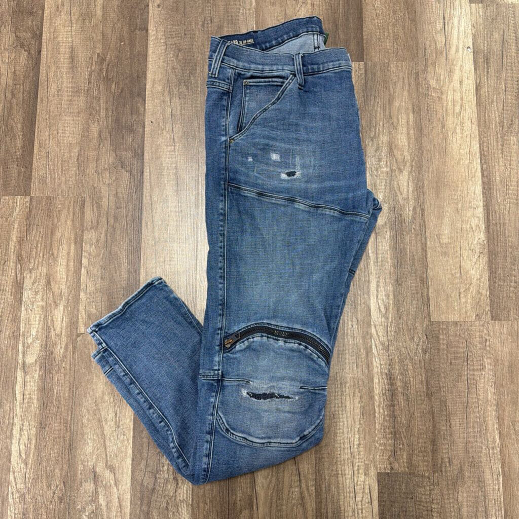 Gstar 5620 3D Knee Zip Blue
