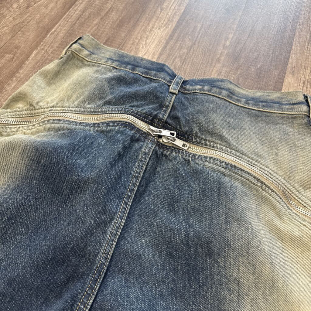 Rick Owens Pearl Degrade Banana Cut Jeans