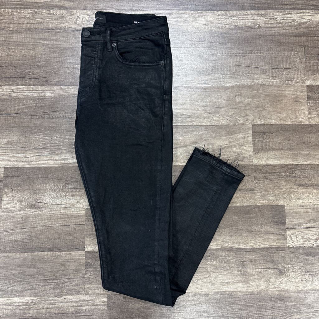 Purple jeans black wax