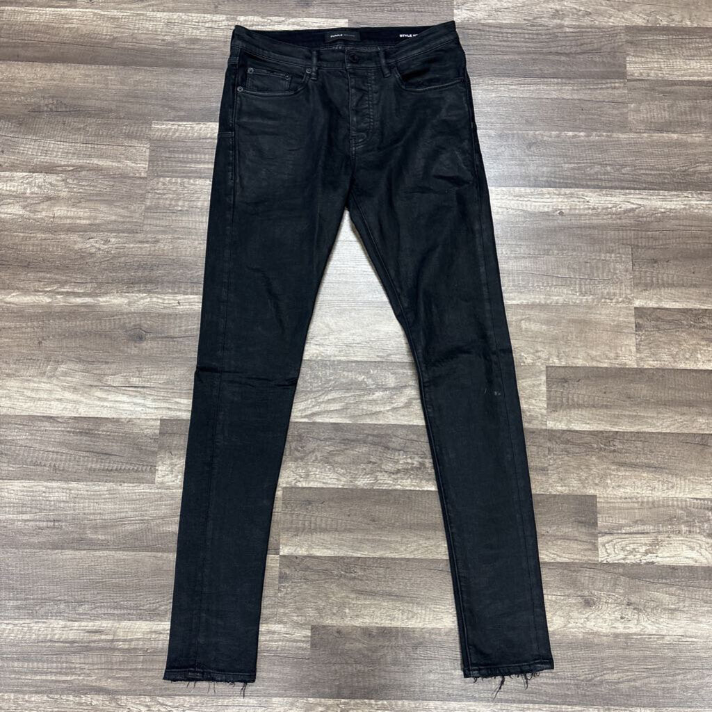 Purple jeans black wax