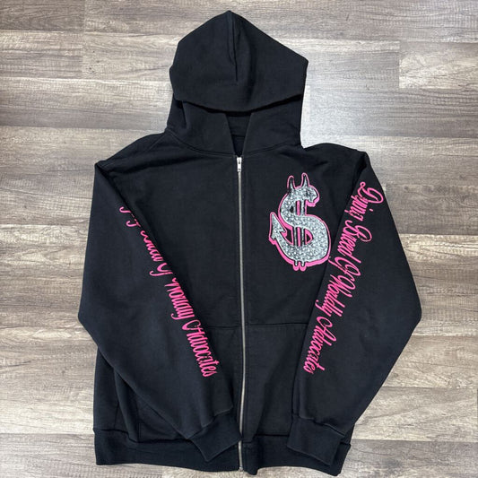Saints Smiley Money Hoodie Black Pink