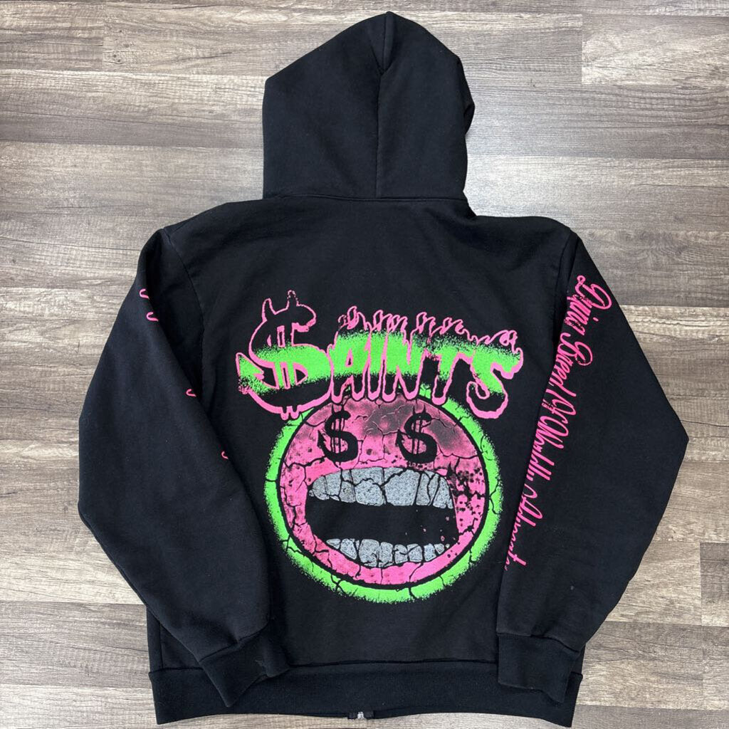Saints Smiley Money Hoodie Black Pink