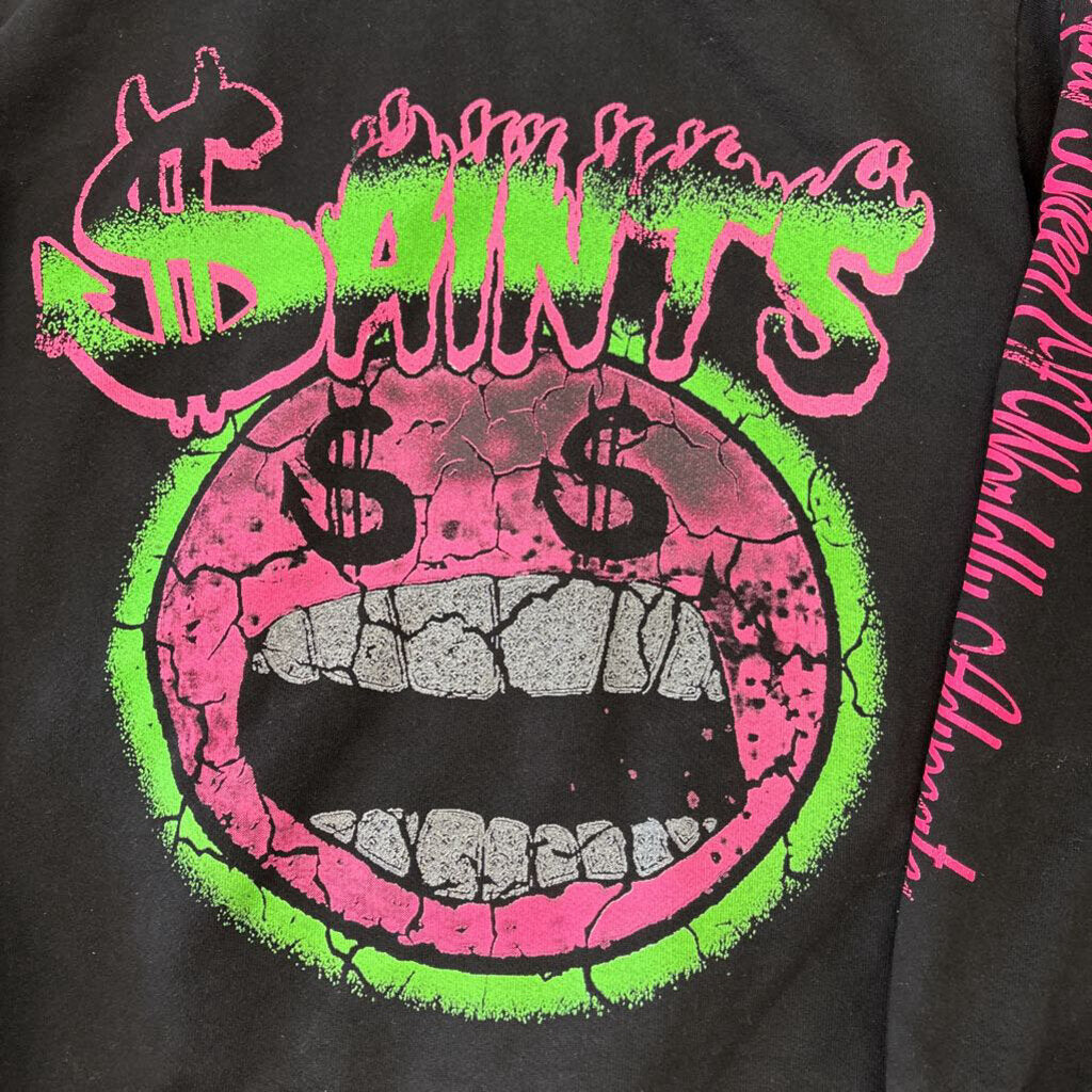 Saints Smiley Money Hoodie Black Pink