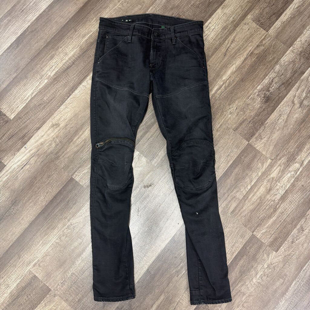 G Star Jean Zip Knee Black