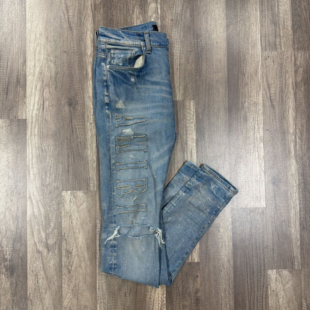 Amiri jeans oblique denim logo