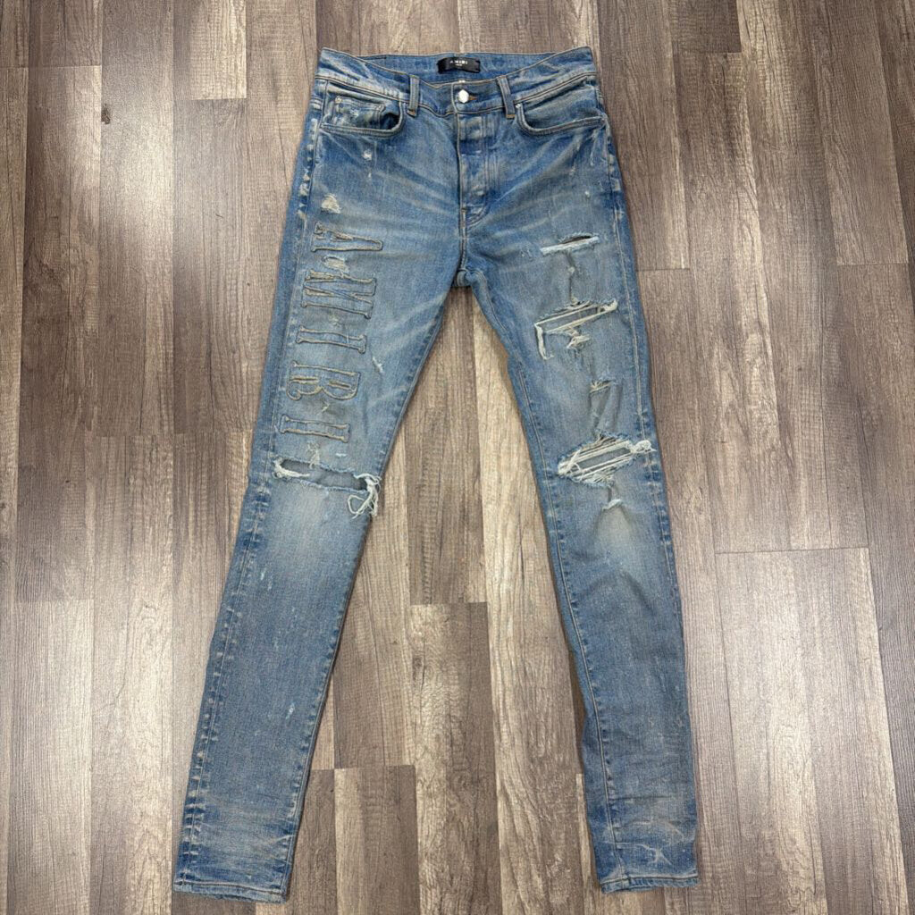 Amiri jeans oblique denim logo