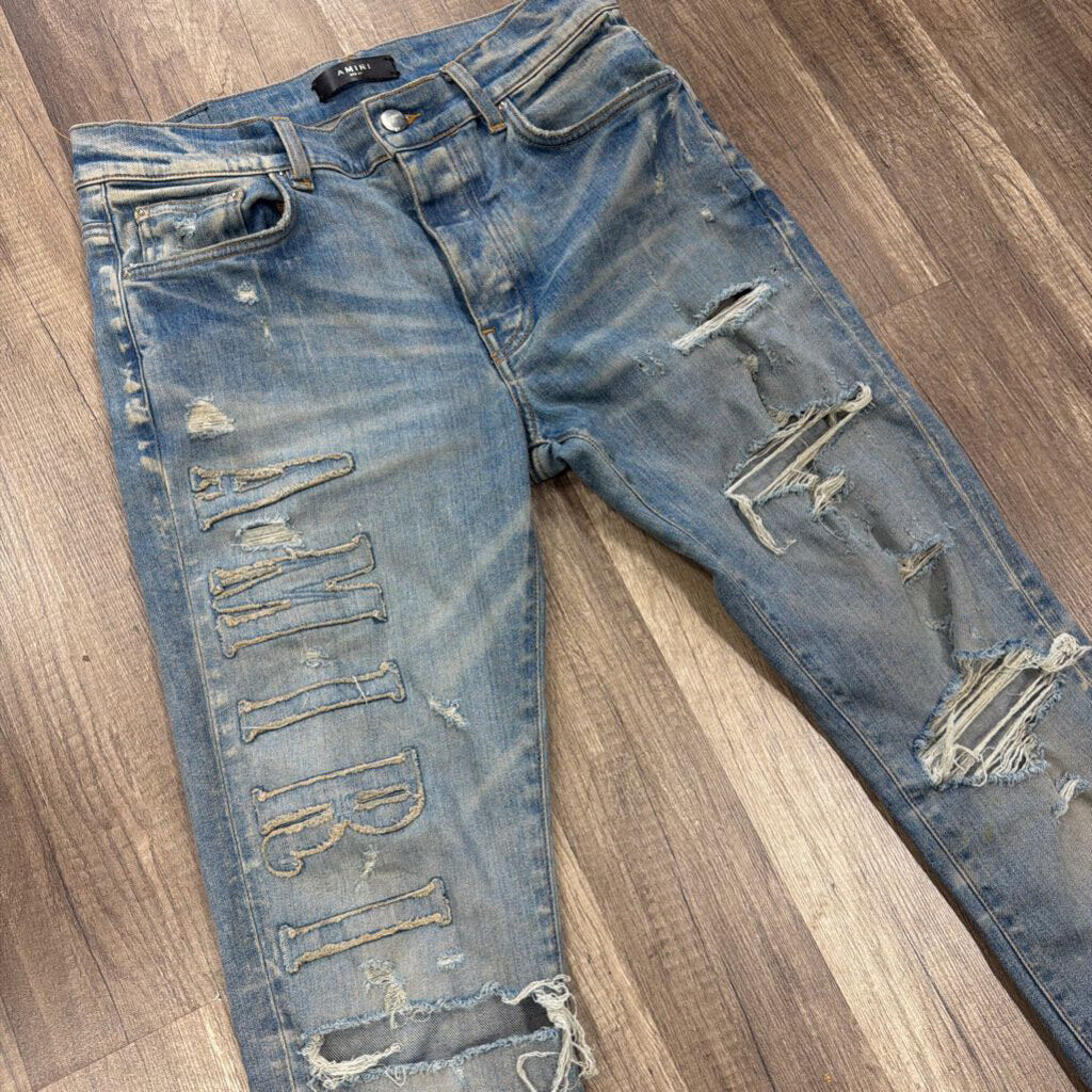 Amiri jeans oblique denim logo