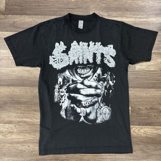 Saints Blinged Out Shirt Grey