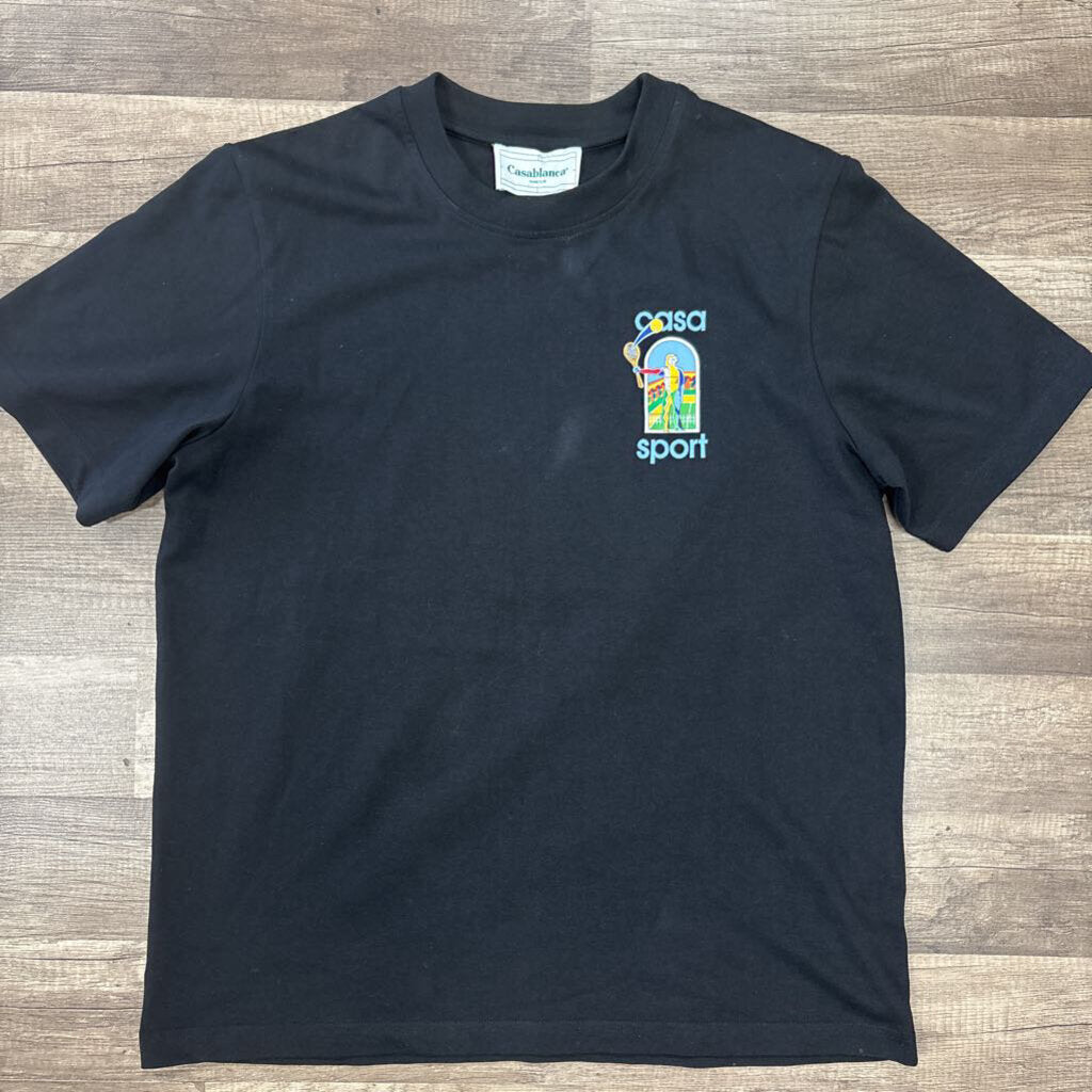 Casa Blanca Tennis Statue Shirt Black