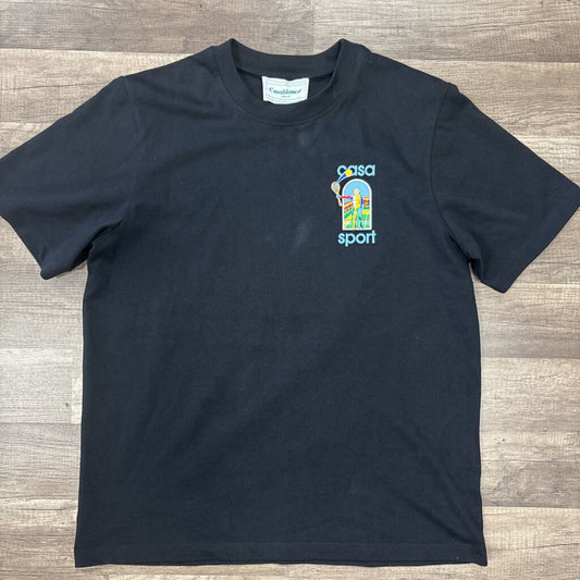 Casa Blanca Tennis Statue Shirt Black