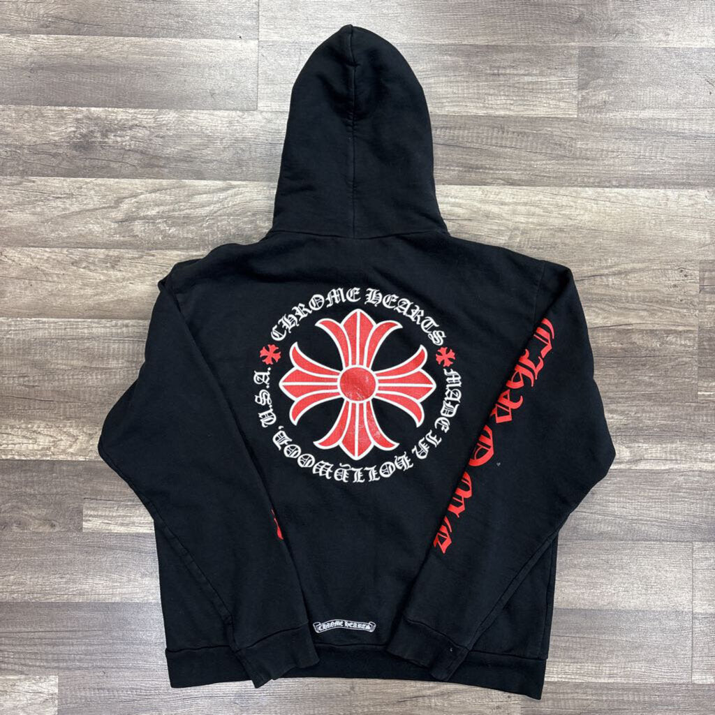 Chrome hearts red dagger pull over hoodie