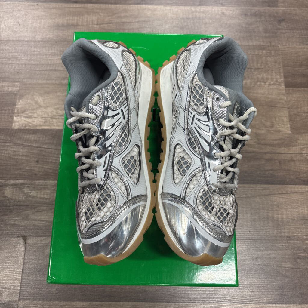 bottega veneta orbit sneaker white silver