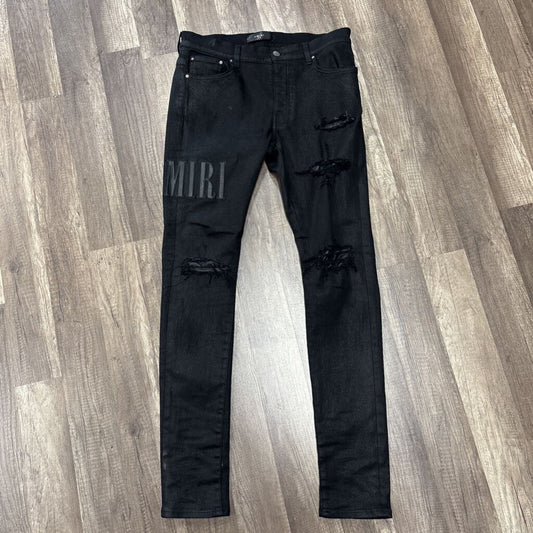 Amiri jean oblique logo Black wax